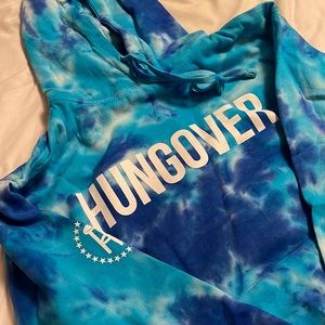 barstool sports hungover tie dye blue hoodie